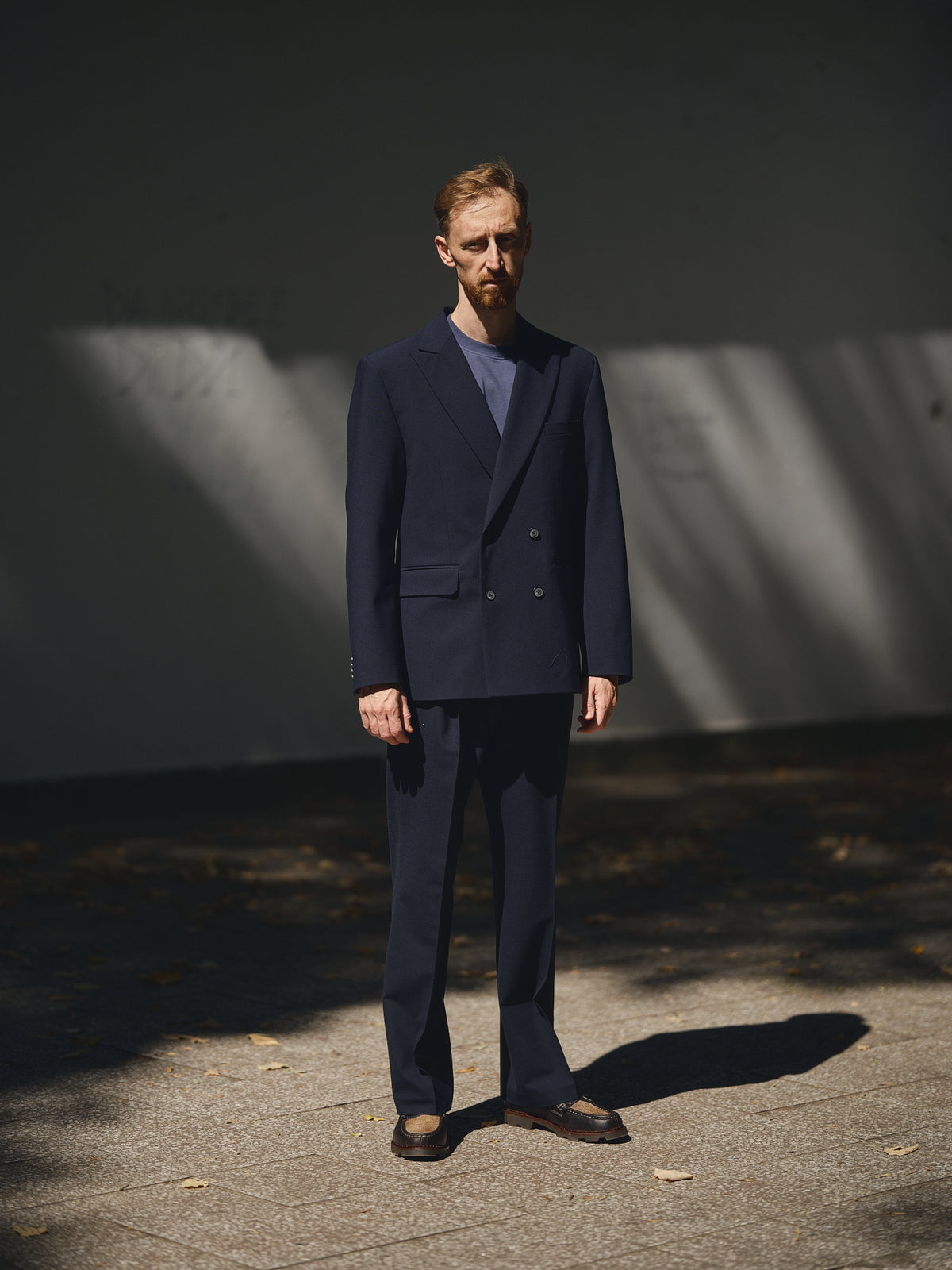 Awards Wide Trousers in navy blue by TODÓR TRAME, image 5 of 5