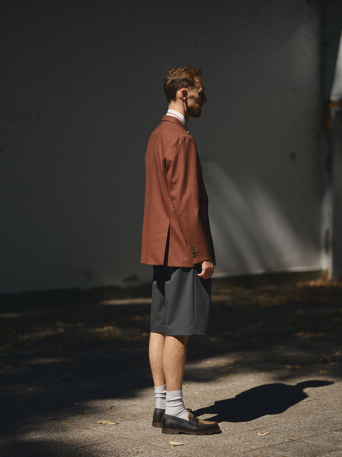 Vogue Pinstripe Blazer in terracotta by TODÓR TRAME, image 2 of 5