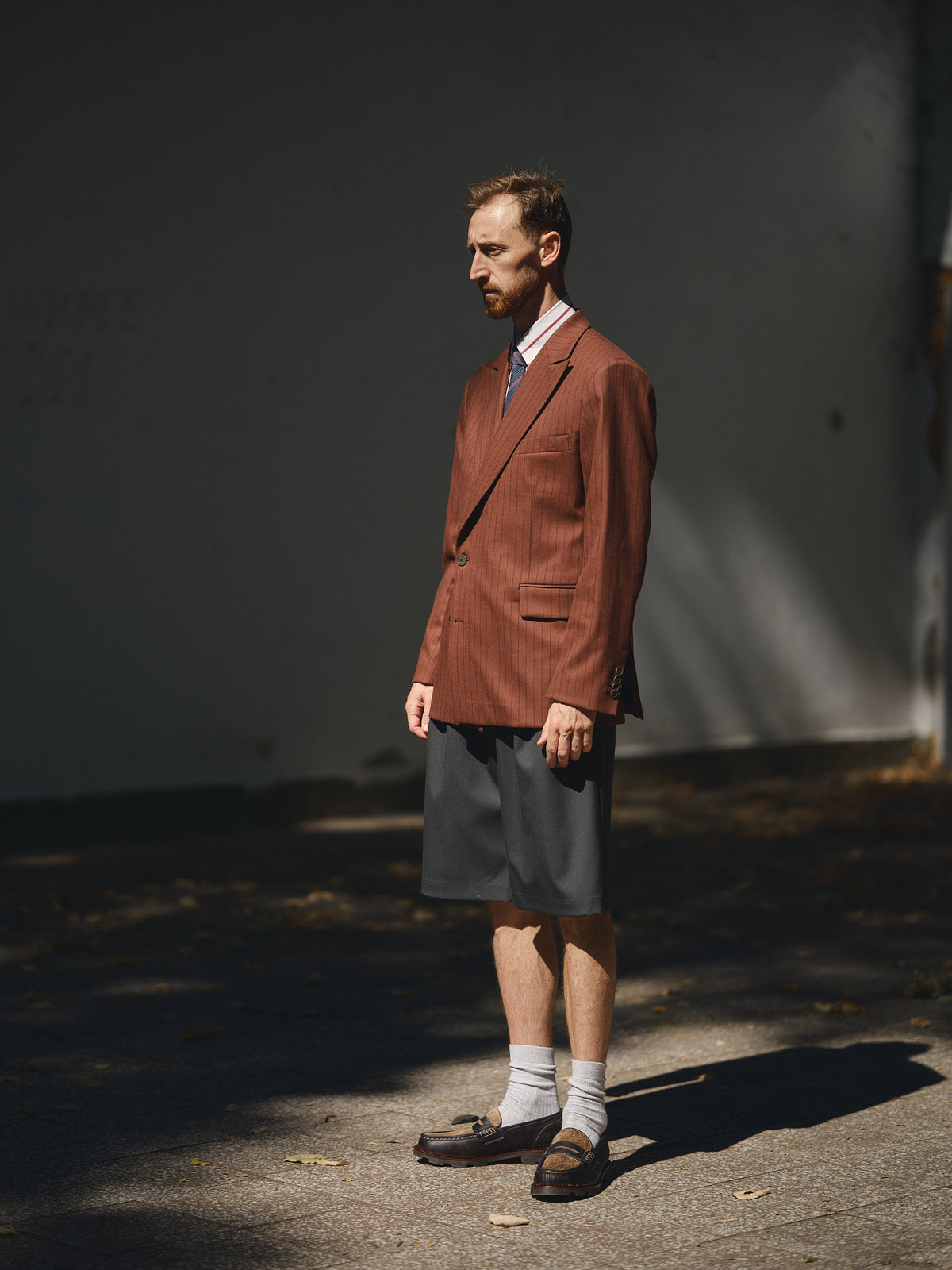 Vogue Pinstripe Blazer in terracotta by TODÓR TRAME, image 4 of 5