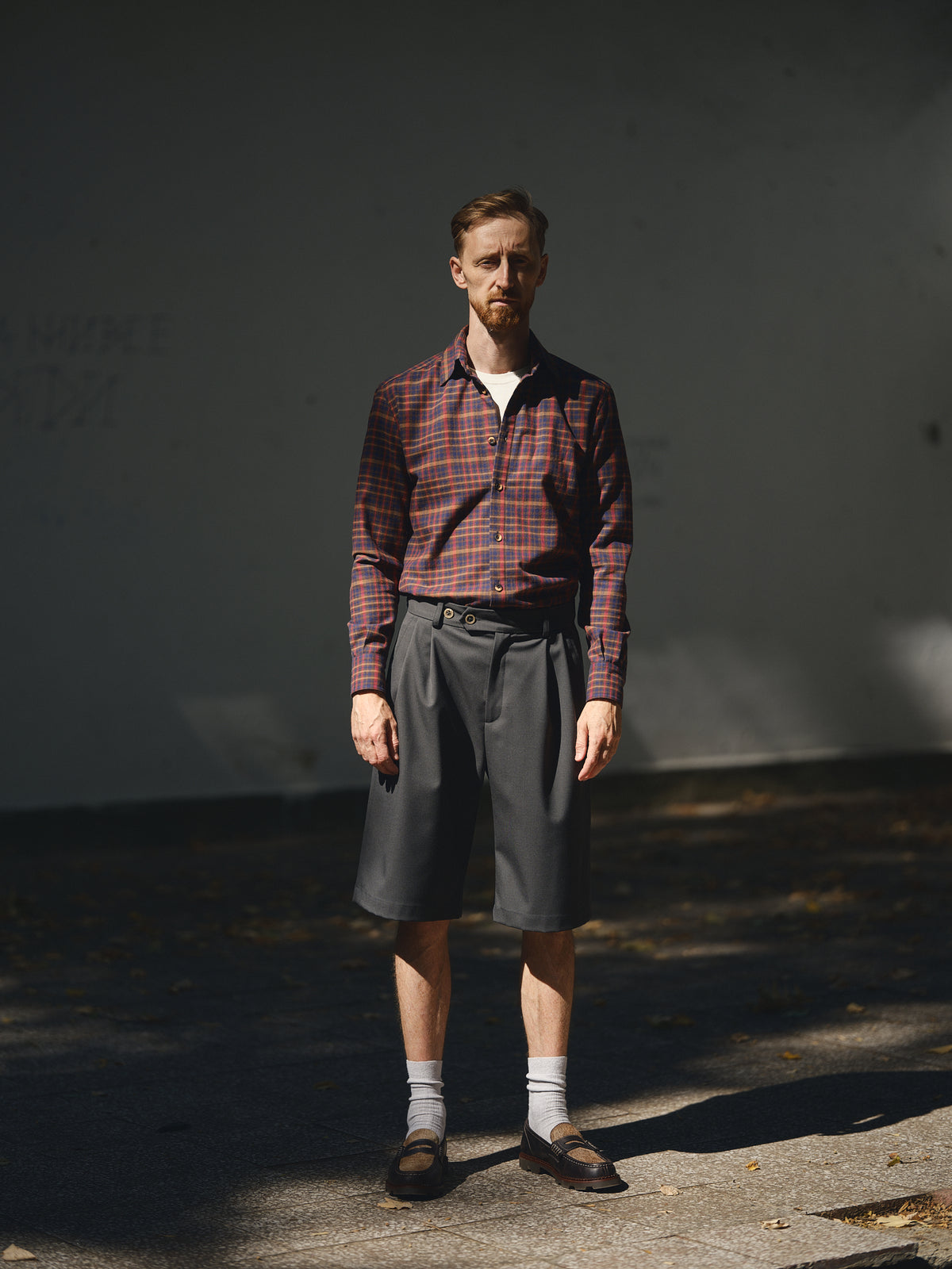 London Tailored Shorts in charcoal grey by TODÓR TRAME, image 1 of 4