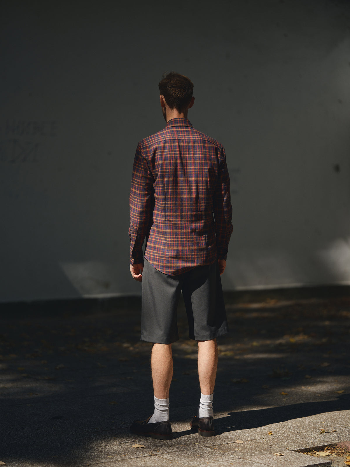 The Archive Shirt in navy / burgundy check by TODÓR TRAME, image 2 of 6