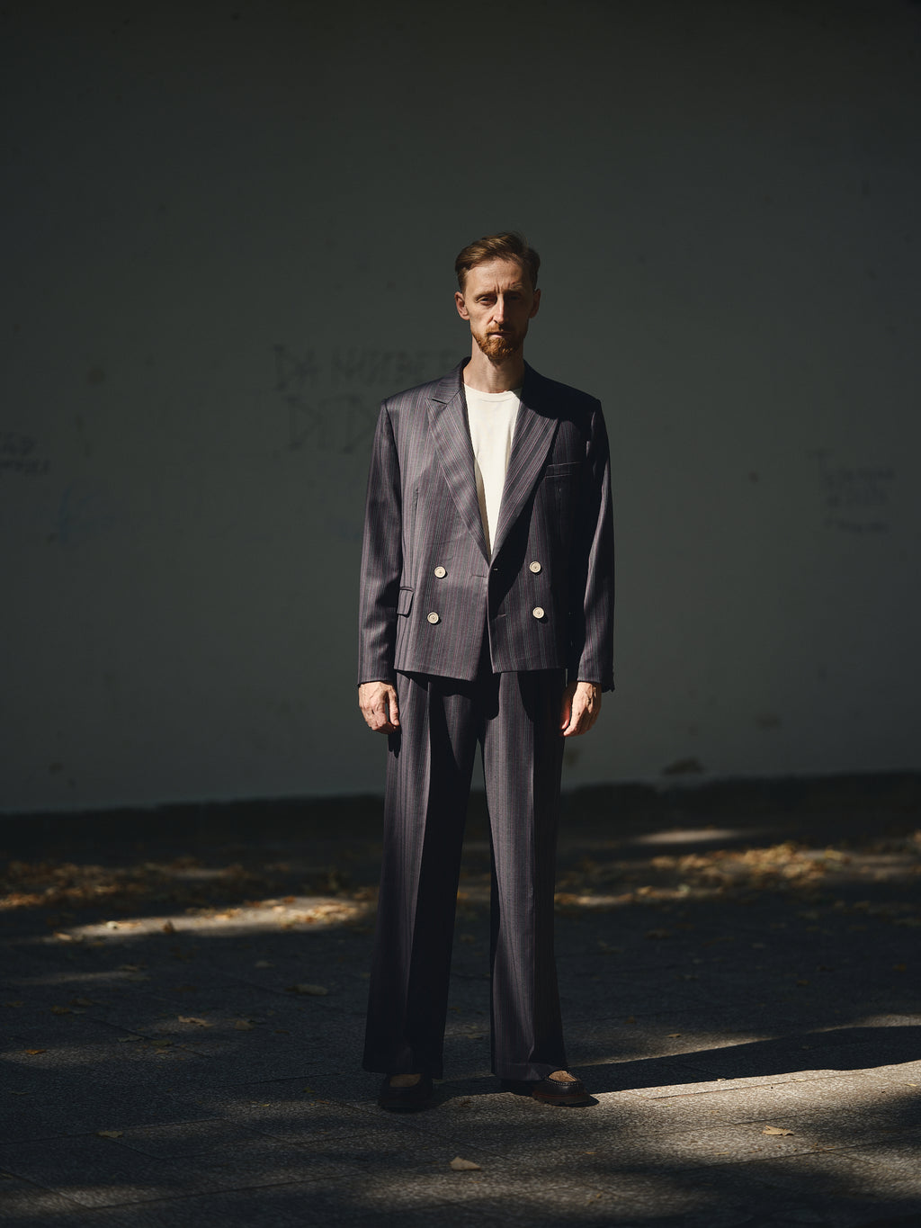 Cropped Double-Breasted Blazer in midnight stripe by TODÓR TRAME, image 7 of 7